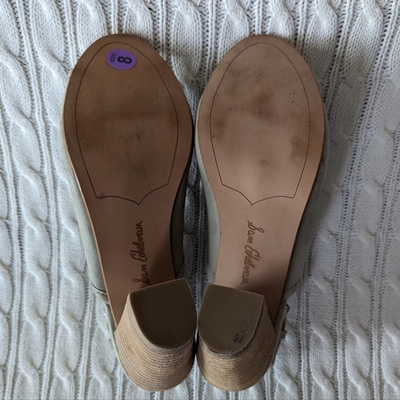 Sam Edelman Holly Leather Sandals 8 Bone Gray Open Toe Ankle Sandal - Picture 8 of 10